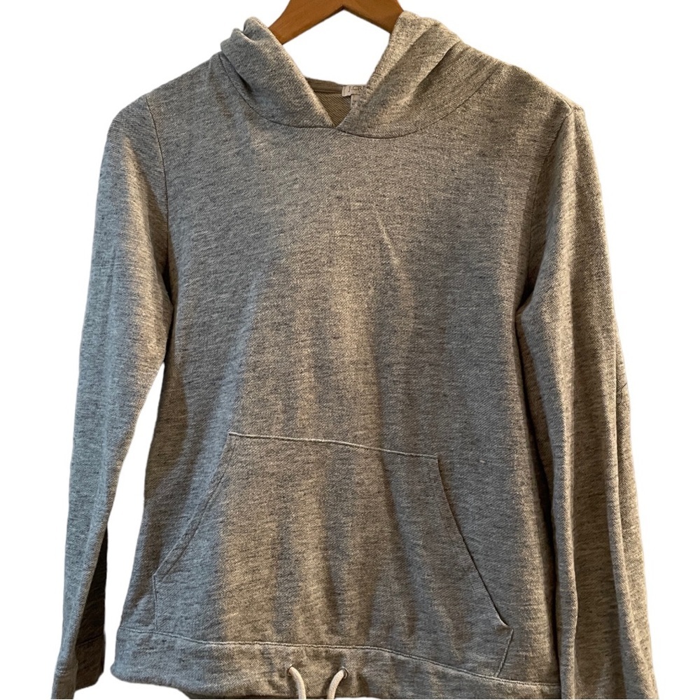 J. Crew Hoodie Sweatshirt Top Heathered Grey W/ pocket Size XS Comfy winter EUC